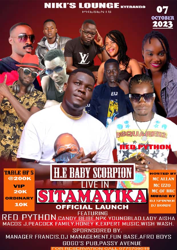 HE BABY SCORPION is set for the official launch of (Sitamayika) in Kampala